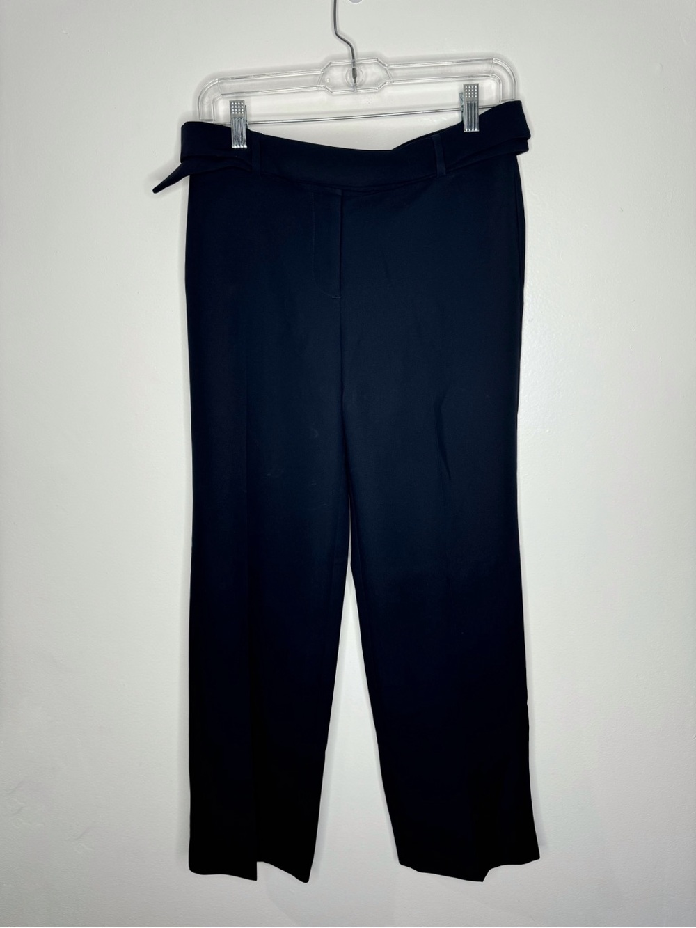 Talbots RSVP Petite Cropped Dress Pants Black Belted Career Trousers Women’s 2P